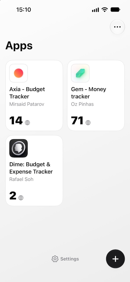 Ortus - tracked apps